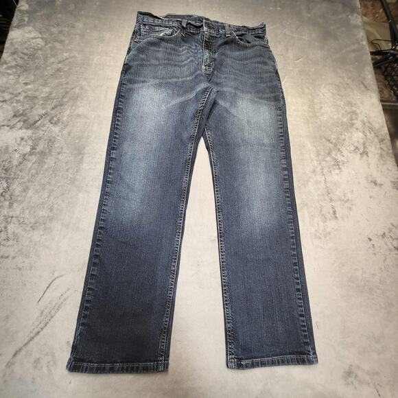 Levis 559 Jeans Mens 34x29 Blue Relaxed Straight Stretch Wash Denim Zip Fly - Picture 1 of 10